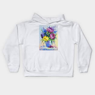 A bouquet of flowers in a vase Kids Hoodie